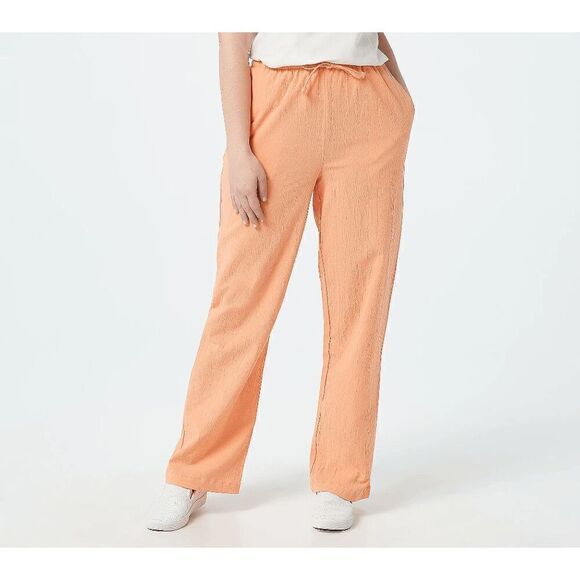 Denim & Co Womens 3X Regular Classic Waist Gauze Pants Medium Gray Drawstring NW - Picture 3 of 7